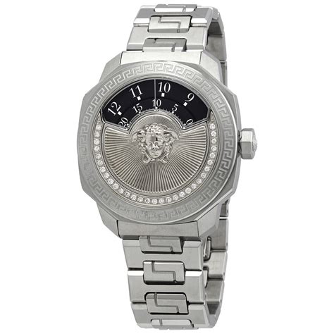 versace men's watch silver|versace men's automatic watch.